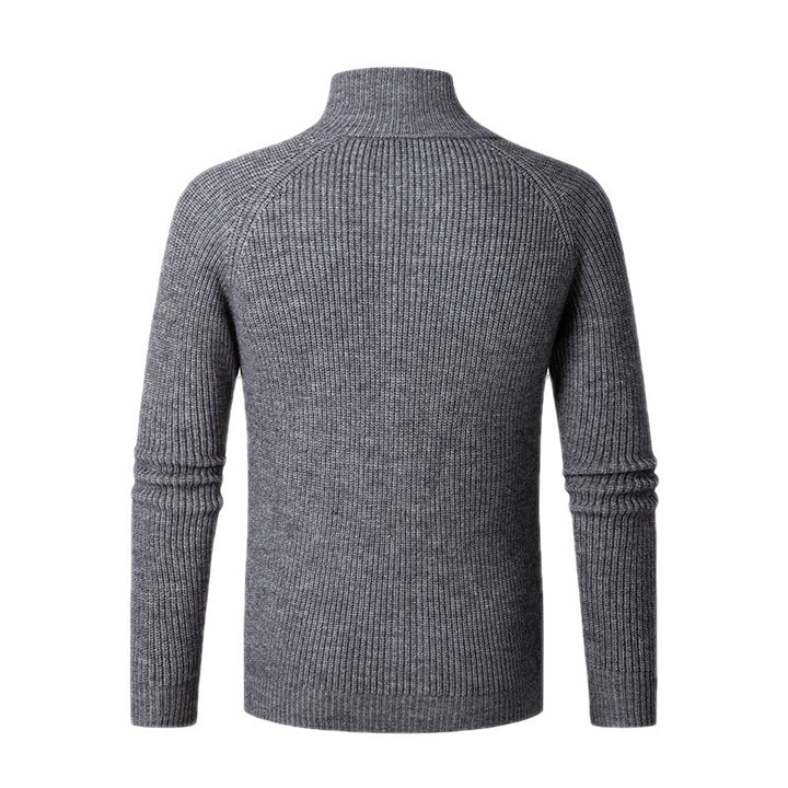 Herren nan schlanker Zip-Cardigan aus Merino-Mix mit Rippstruktur und Raglanärmeln Echo Archiv