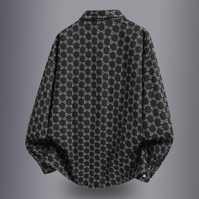 Herren lässige Overshirtjacke mit einzigartigem Muster Echoarchiv