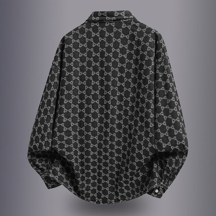 Herren lässige Overshirtjacke mit einzigartigem Muster Echoarchiv