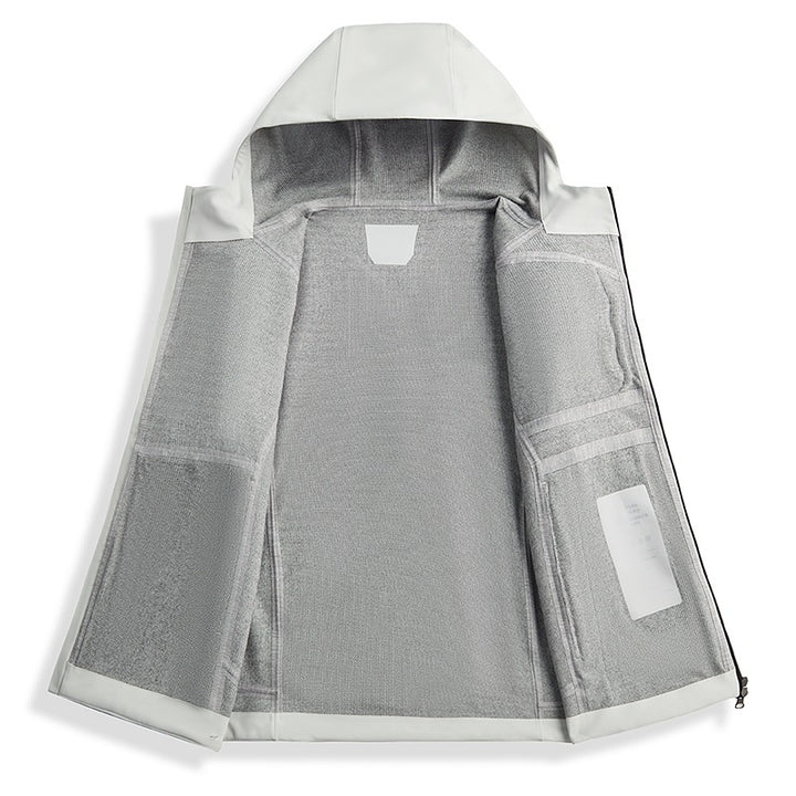 Herren Technische Softshell‑Regenjacke mit wasserdichter Membran, verschweißten Nähten & Kapuze Echoarchiv