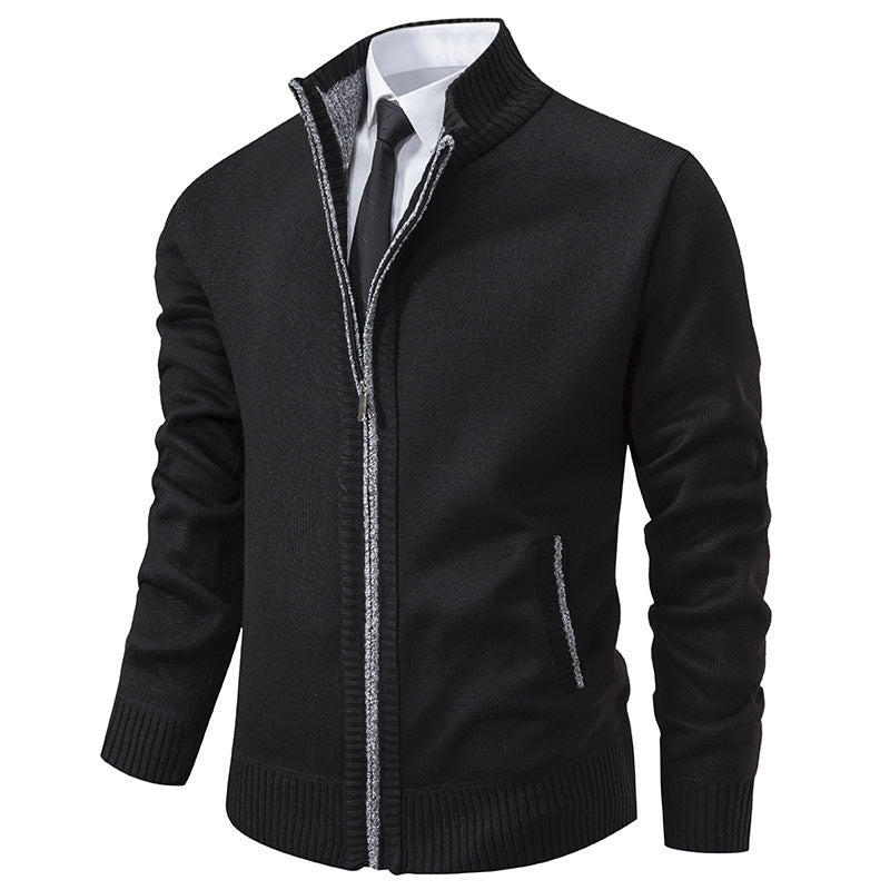Herren sportliche Strickjacke mit Stehkragen und Reißverschluss Echoarchiv