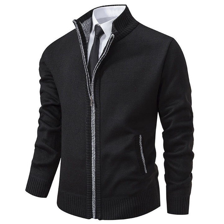 Herren sportliche Strickjacke mit Stehkragen und Reißverschluss Echoarchiv