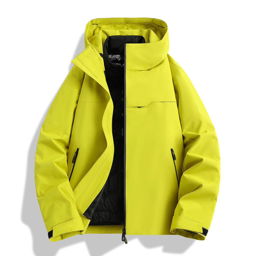Herren hochwertige wasserfeste Outdoor-Jacke mit verstellbarer Kapuze und isolierendem Innenfutter Echoarchiv