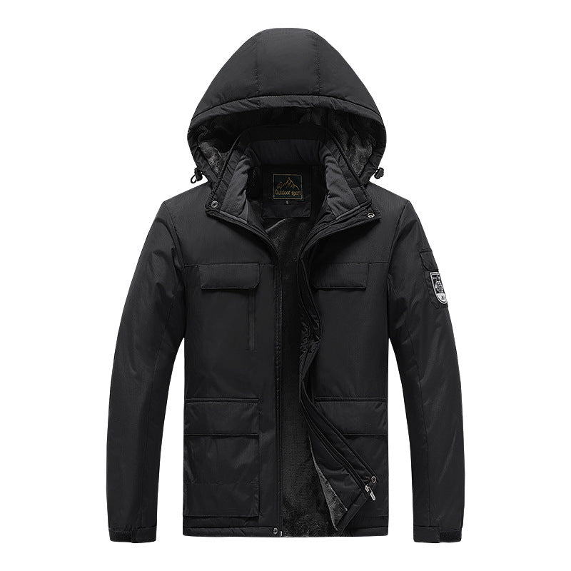 Herren Nano-Technik-Winter-Expeditionsjacke mit verdecktem Zwei-Wege-Reißverschluss, wasserabweisender Membran und multifunktionalen Taschen – Marzano
