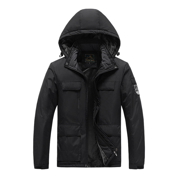Herren Nano-Technik-Winter-Expeditionsjacke mit verdecktem Zwei-Wege-Reißverschluss, wasserabweisender Membran und multifunktionalen Taschen – Marzano