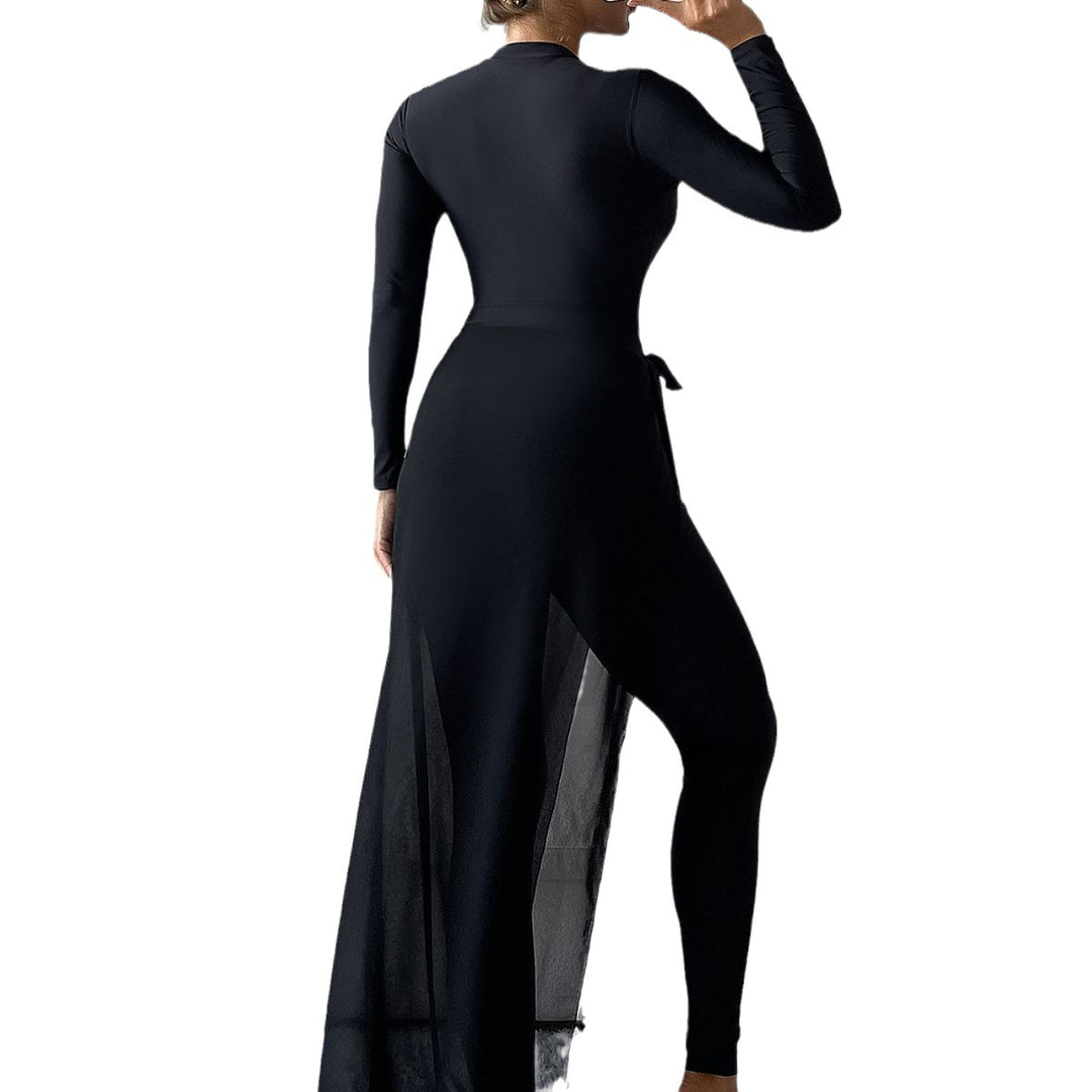 Damen eleganter UV-Schutz-Surfanzug mit durchsichtiger Overlay Echo Archiv