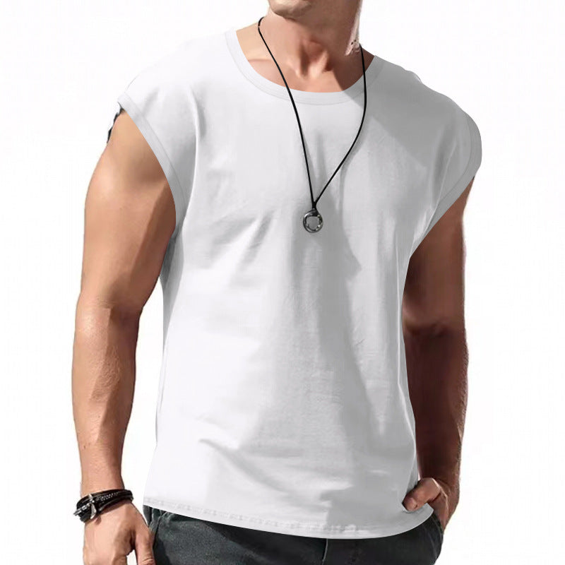 Herren lässiges Ärmelloses T-Shirt mit lockerer Passform und Rundhalsausschnitt Echoarchiv