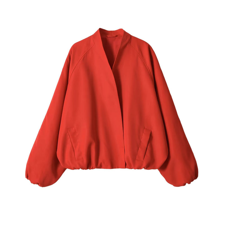 Damen Oversize Bomberjacke mit Raglanärmeln und elastischem Saum Echo Archiv