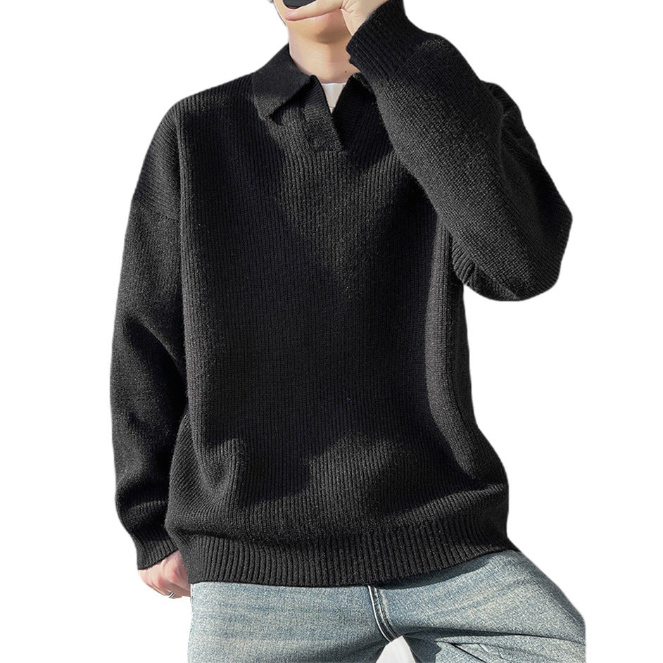 Herren Modischer Grobstrickpullover mit Kragen Echo Archiv