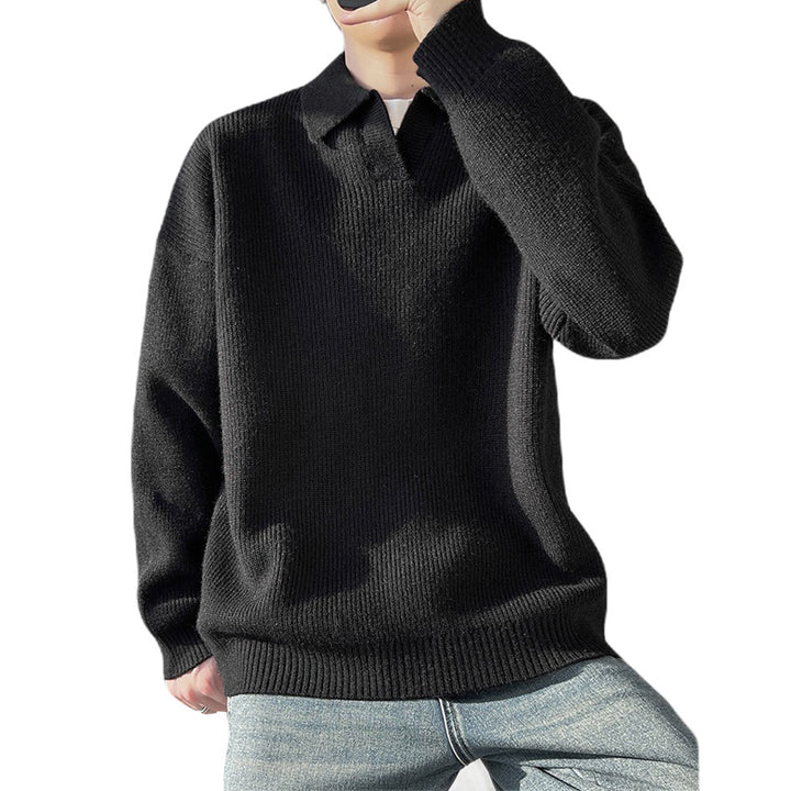 Herren Modischer Grobstrickpullover mit Kragen Echo Archiv