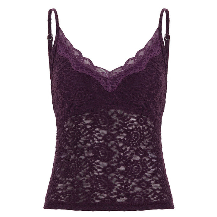 Damen Spitzen-Cami-Top mit verstellbaren Trägern und V-Ausschnitt Echo Archiv