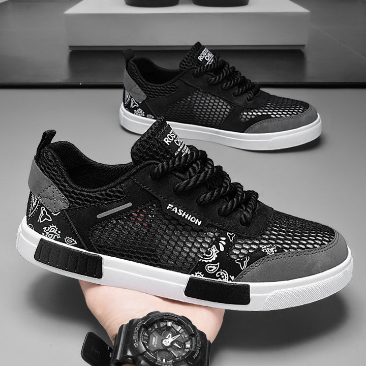 Unisex atmungsaktive Freizeit-Sneaker mit luftigen Mesh-Einsätzen und Bandana-Muster – Norré