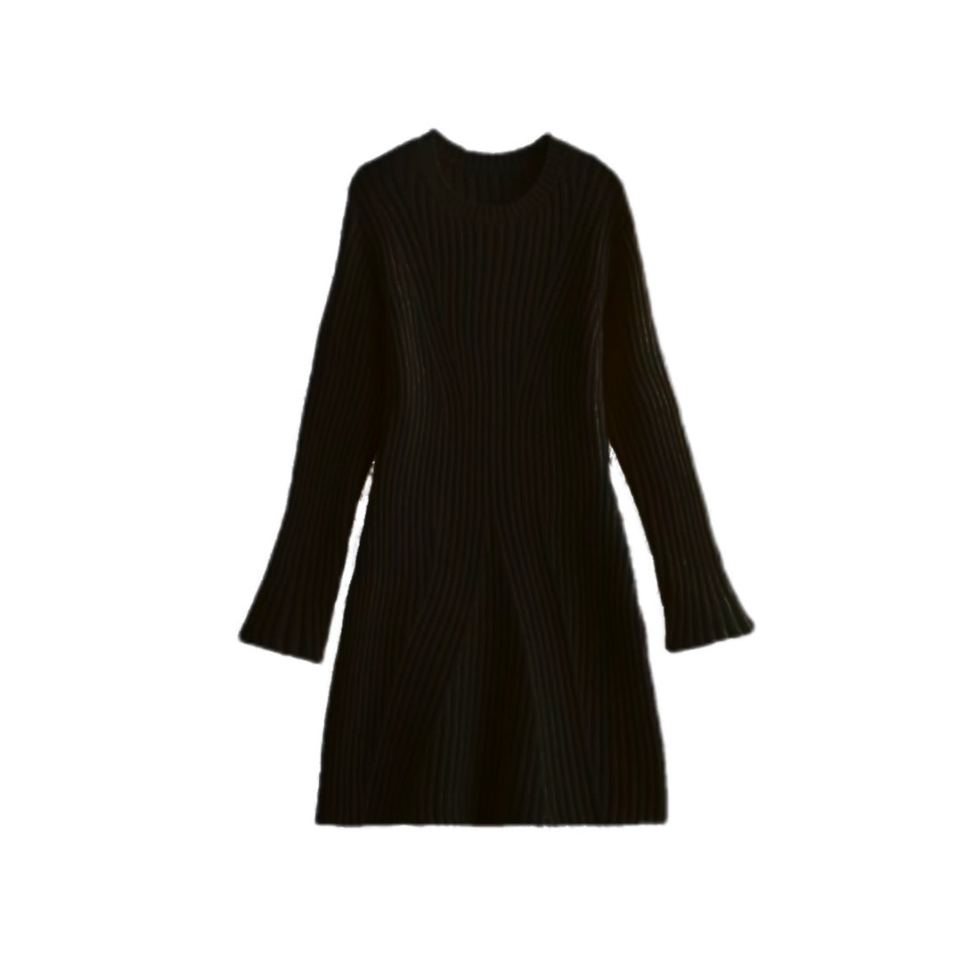 Damen Geripptes Feinstrick-Minikleid mit Glockenärmeln und taillierter Passform Echo Archiv