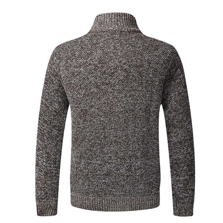 Herren modische Strickjacke mit hochgeschlossenem Kragen und praktischen Taschen Echoarchiv