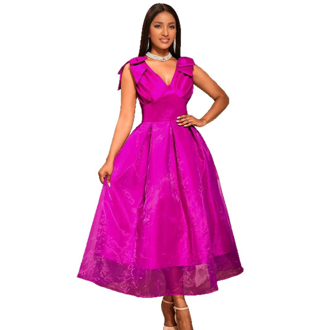 Damen A-Linien Cocktailkleid mit voluminösen Schleifenärmel Echo Archiv