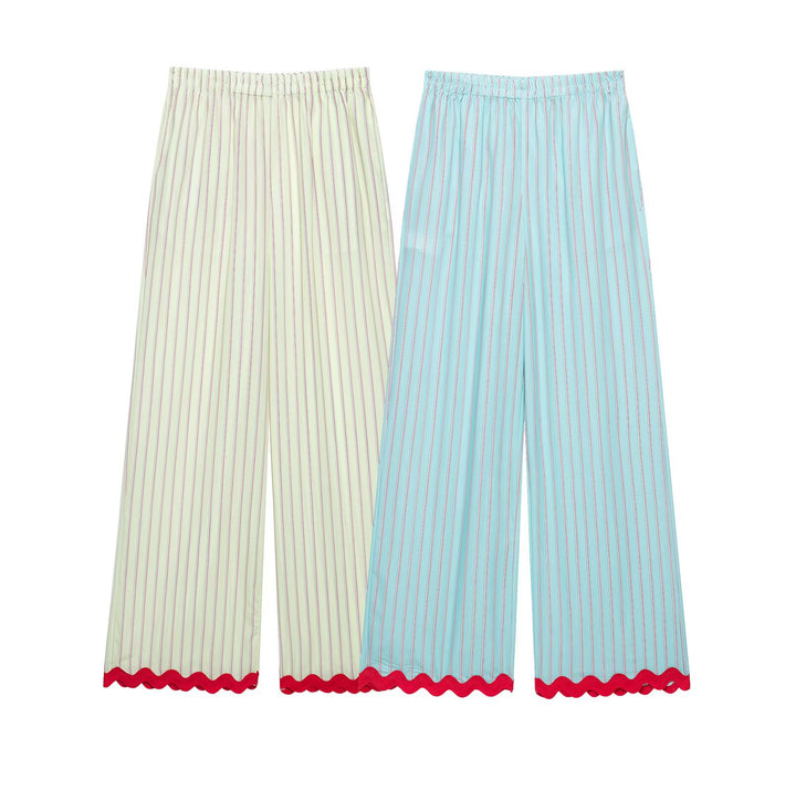 Damen weite Pyjamahose mit elastischem Bund und gewelltem Saum Echo Archiv