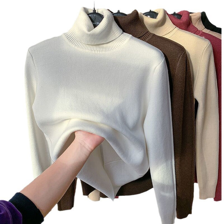 Damen Feinstrick-Rollkragenpullover mit wärmendem Innenfutter und schmaler Silhouette – Mavelle