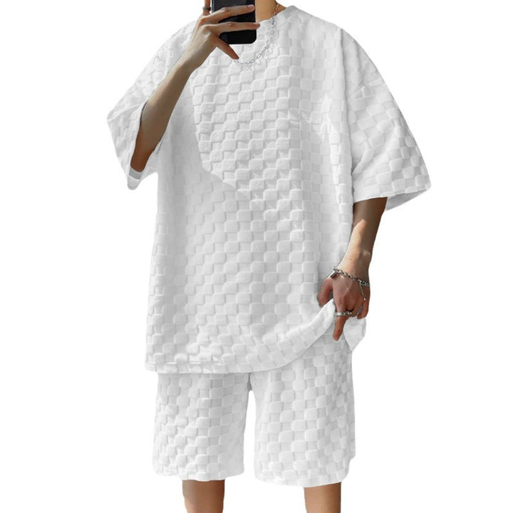 Herren entspanntes Kurzarm T-Shirt und Shorts-Set Echoarchiv