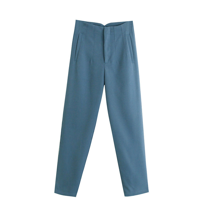 Damen Hochtaillierte tapered Anzughose mit Bügelfalte und Paspeltaschen Echo Archiv