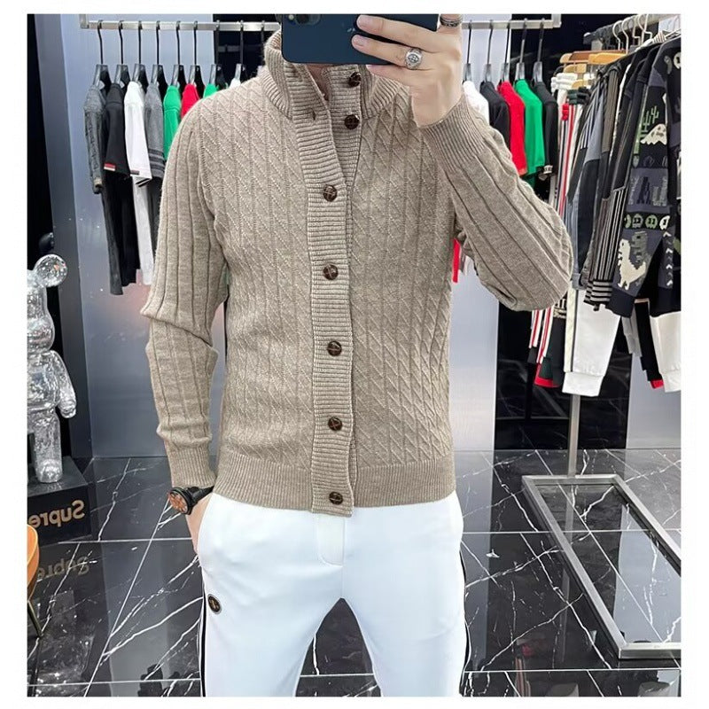 Herren Strickjacke mit strukturiertem Design und Knopfleiste Echoarchiv