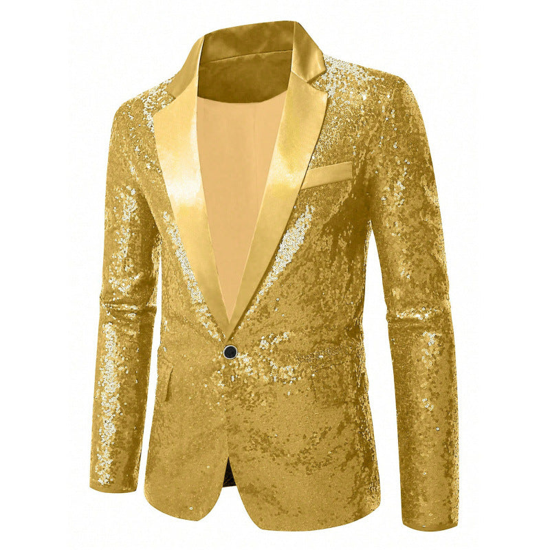 Herren Glamouröser Pailletten-Anzugblazer Echoarchiv