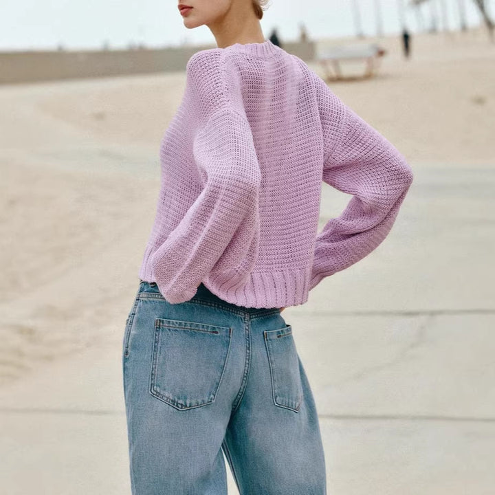 Damen Modischer Strickpullover mit Knopfleiste Echo Archiv