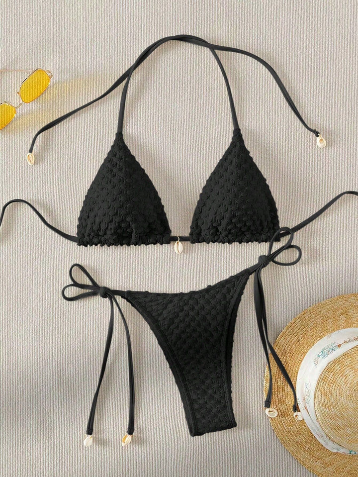 Damen Triangel-Bikinioberteil mit strukturierter Textur Echo Archiv