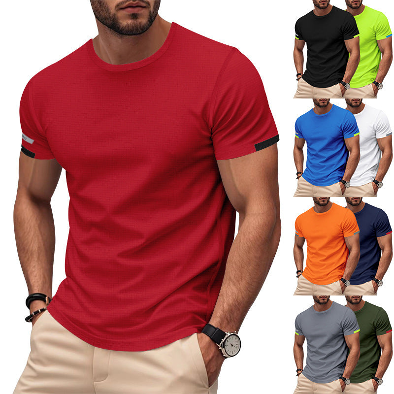 Herren nan athletisches Kurzarm Baumwolljersey T-Shirt mit Rundhalsausschnitt und reflektierenden Ärmeldetails Echo Archiv