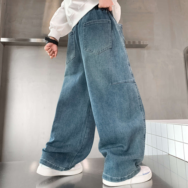 Damen weite Denim-Pants mit hohem Bund und praktischen Taschen Echo Archiv