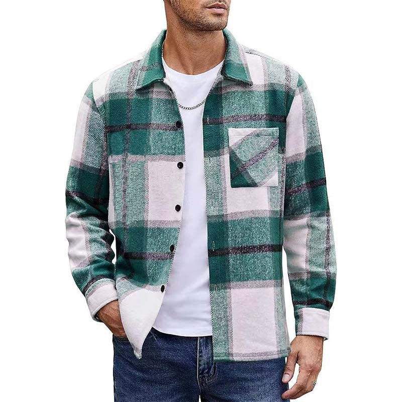 Herren nan oversized kariertes Flanellhemd mit Brusttasche und klassischem Knopfverschluss Echo Archiv