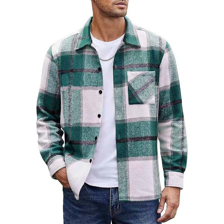 Herren nan oversized kariertes Flanellhemd mit Brusttasche und klassischem Knopfverschluss Echo Archiv