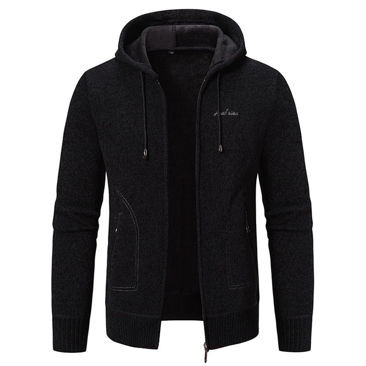 Herren nan warme Strickoptik-Zipjacke mit Teddyfutter, Kapuze und verdeckten Reißverschlusstaschen Echo Archiv