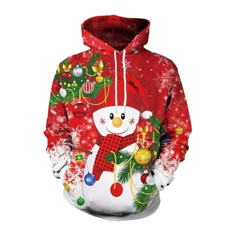 Damen Lustiger Kapuzenpullover mit Weihnachtsmotiv Echoarchiv