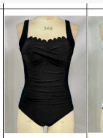 Damen Einteiler Schwimmanzug mit dekorativen Falten Echo Archiv