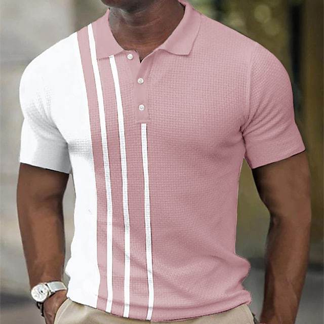 Herren sportliches Polohemd mit modernen Streifen Echoarchiv