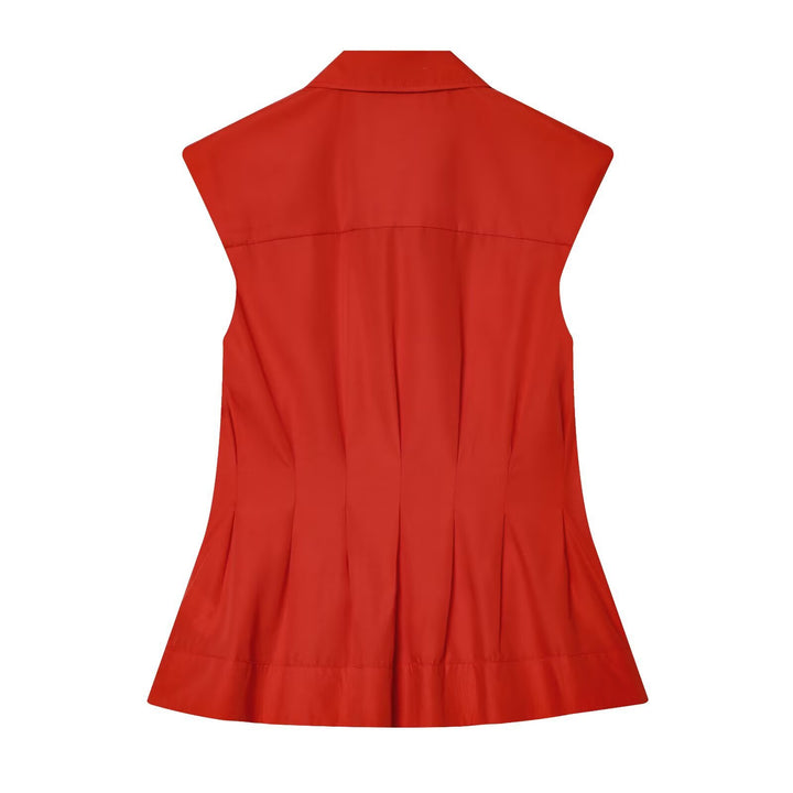 Damen ärmelloses Blusenshirt mit raffinierter Taillierung und elegantem Kragen Echo Archiv