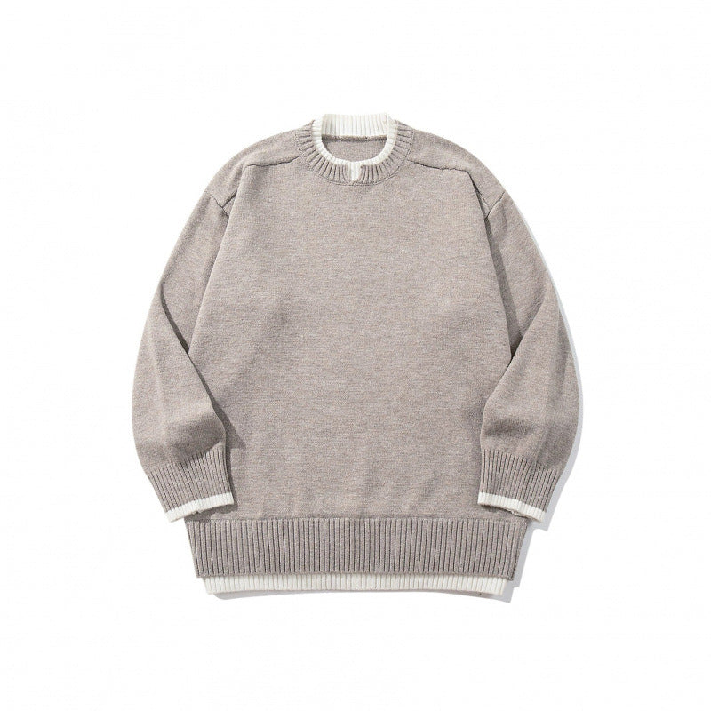 Unisex Relaxed-Fit Feinstrick-Pullover mit Kontrastbündchen und verlängertem Rippenbund Echo Archiv