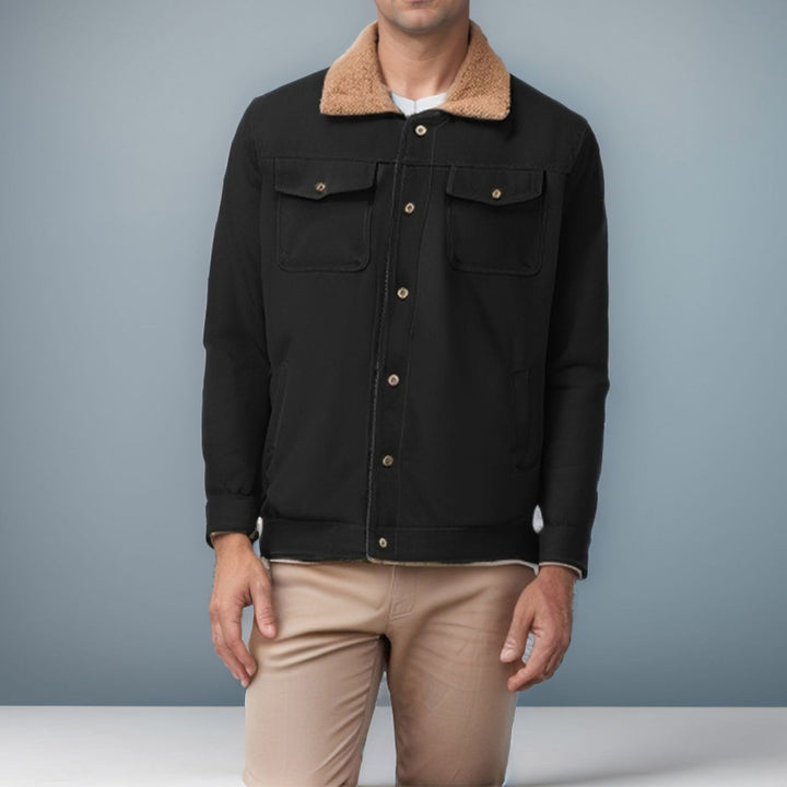 Herren Futuristische Utility-Jacke mit Fleecefutter und praktischen Taschen Echoarchiv