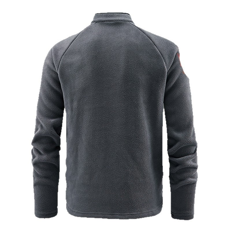 Herren Wärmender Fleecepullover mit kurzem Reißverschluss und Stehkragen Echo Archiv