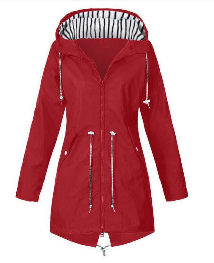 Damen nan taillierte Parka-Jacke mit Kapuze, Kordelzugbund und verdecktem Reißverschluss Echo Archiv