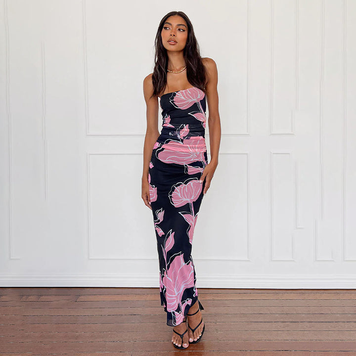 Damen Maxikleid mit raffiniertem Floral-Design und schmalem Schnitt Echo Archiv