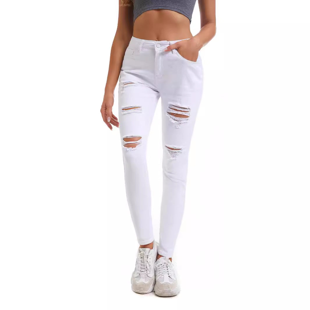Damen Skinny Jeans mit modischen Rissen – Dénora
