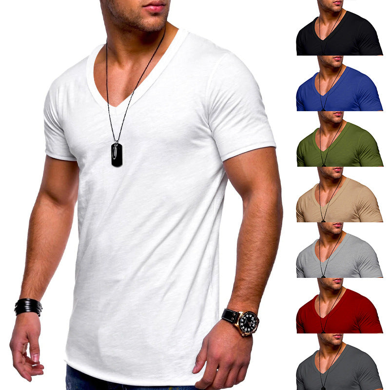 Herren nan V-Ausschnitt T‑Shirt aus feinem Jersey mit schmaler Silhouette und flachen Nähten Echo Archiv