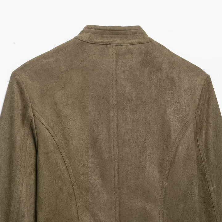 Damen Cropped Veloursjacke mit militärischer Zierkordel und taillierter Schnittführung Echoarchiv