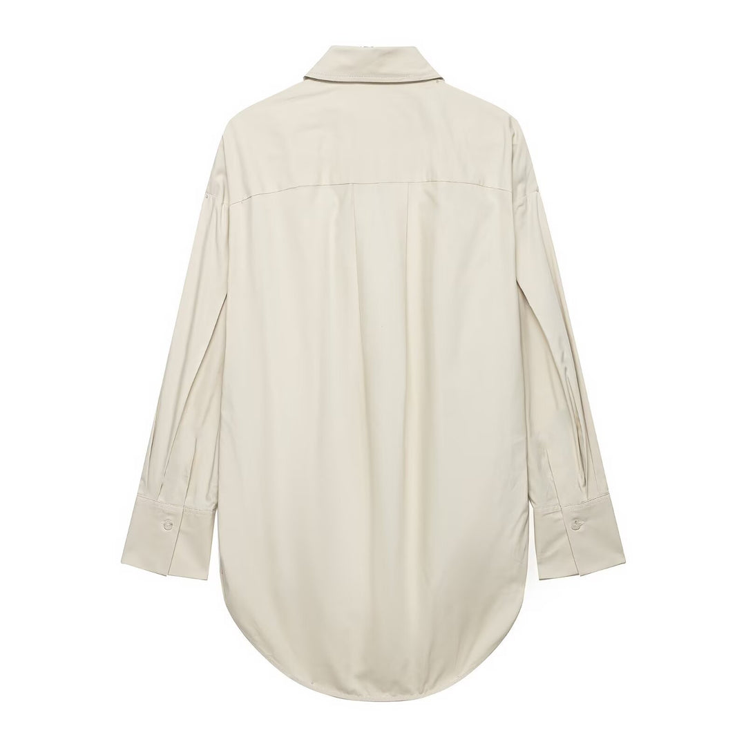 Damen Oversize-Hemd mit verlängertem Rundsaum und verdeckter Knopfleiste Echo Archiv