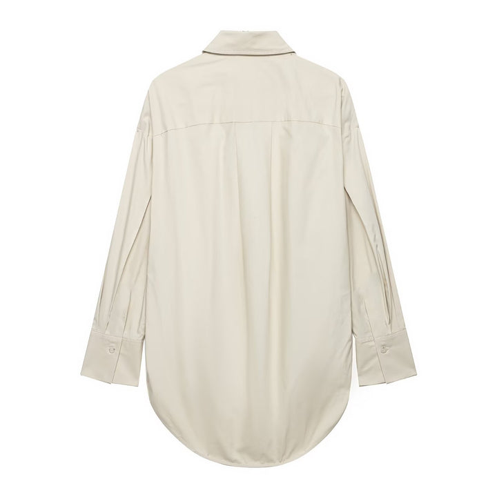 Damen Oversize-Hemd mit verlängertem Rundsaum und verdeckter Knopfleiste Echo Archiv