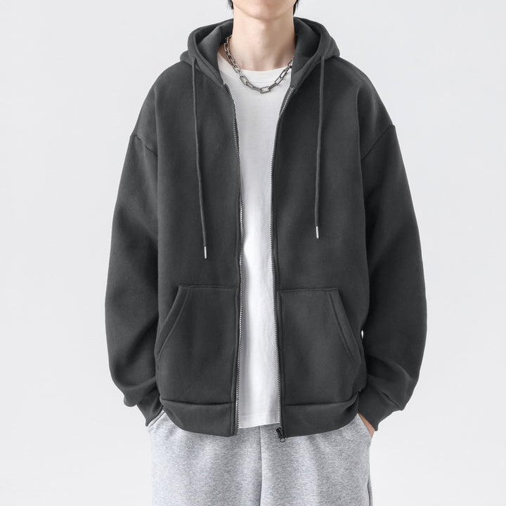 Herren Kapuzensweatjacke mit durchgehendem Reißverschluss und legerer Passform Echoarchiv