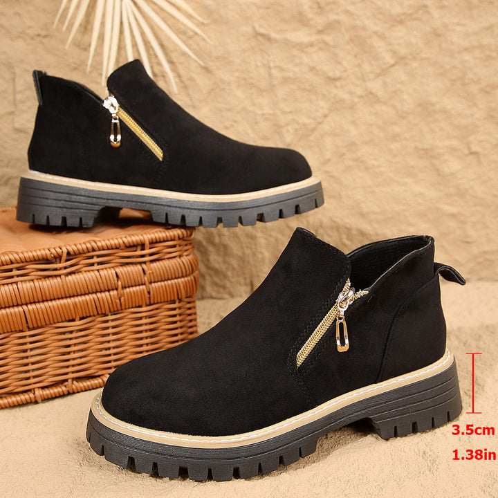 Damen Ankle-Boots mit Profilsohle, seitlichem Reißverschluss und gepolstertem Komfortschaft – Varelle