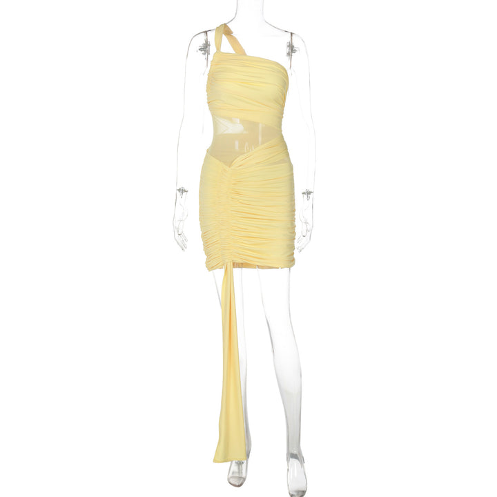 Damen Elegantes asymmetrisches Minikleid mit Drapierungen Echo Archiv