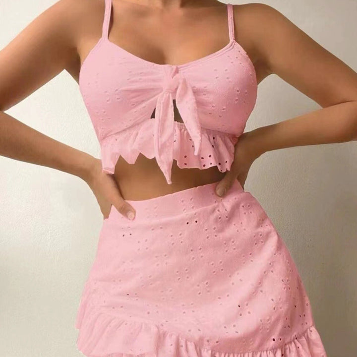 Damen verspieltes Crop-Top und Rüschensrock-Set Echo Archiv